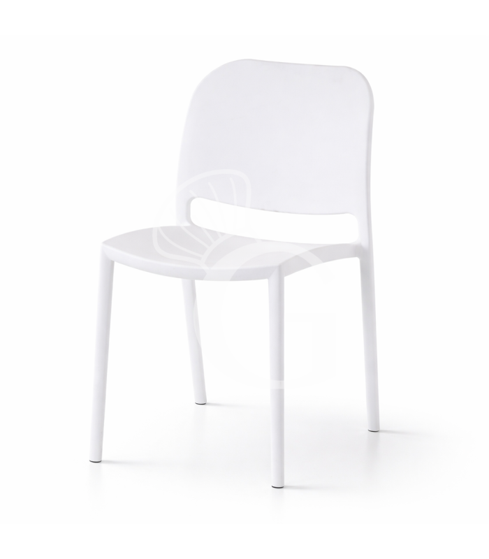 Sedia Lilly in polipropilene con fibra di vetro colore bianco