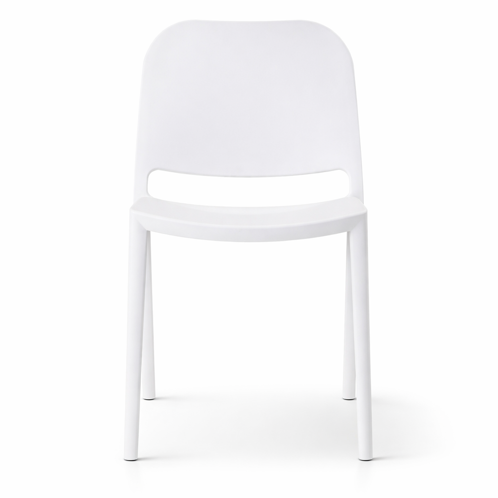 Sedia Lilly in polipropilene con fibra di vetro colore bianco