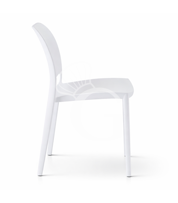 Sedia Lilly in polipropilene con fibra di vetro colore bianco