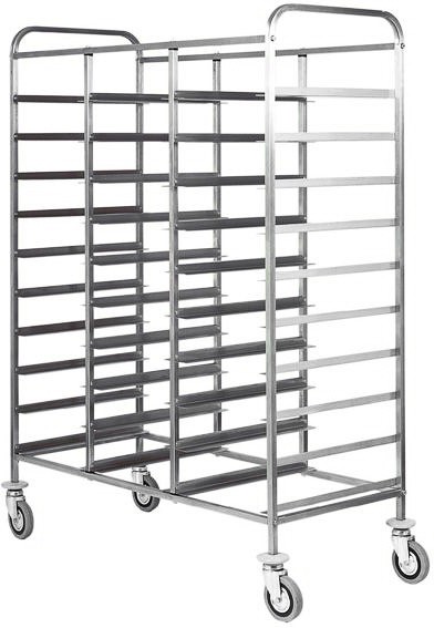 Carrello portavassoi con telaio rinforzato per 30 vassoi GN1/1 - L 1100 mm x P 620 mm x H 1750 mm