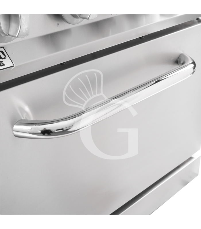 Cucina professionale a gas 4 fuochi forno a gas statico profondità 700 mm - L 800 mm