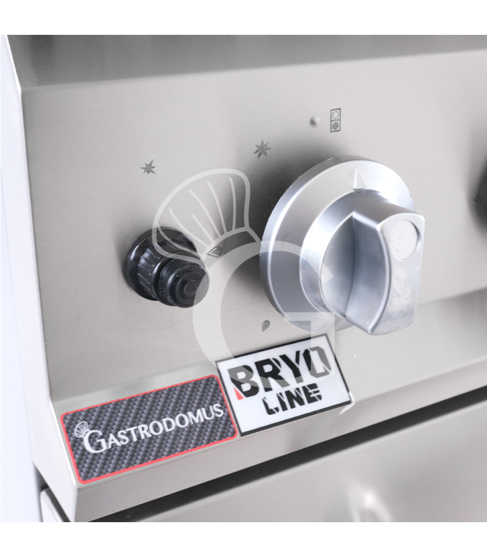 Cucina professionale a gas 4 fuochi forno a gas statico profondità 700 mm - L 800 mm