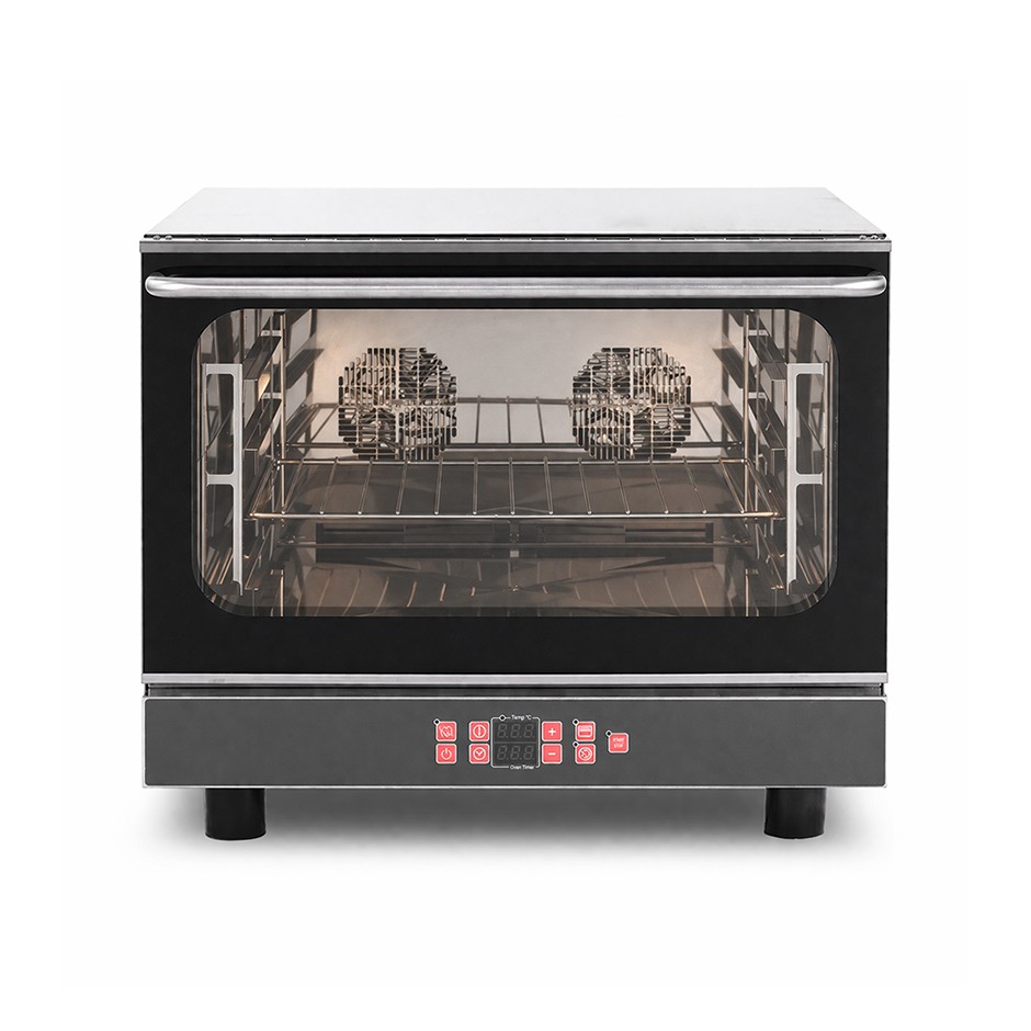 Forno per cornetti elettrico a convezione , umidificatore e grill, porta ribalta, comandi digitali, 4 teglie GN 1/1 530x325 mm