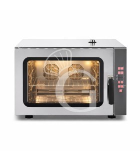 Forno elettrico a convezione per gastronomia, umidificatore,porta bandiera, comandi digitali, trifase, 4 teglie GN 1/1 530x325mm