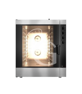 Forno a gas convezione-vapore-misto, comandi elettromeccanici, umidificatore, per 10 teglie GN1/1 o 600x400 mm