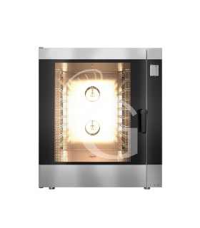Forno a gas convezione-vapore-misto, touch screen, per 10 teglie GN1/1 o 600x400 mm con lavaggio automatico