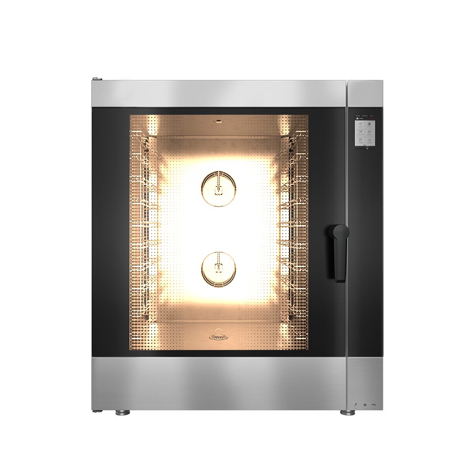 Forno a gas convezione-vapore-misto, touch screen, per 10 teglie GN1/1 o 600x400 mm con lavaggio automatico