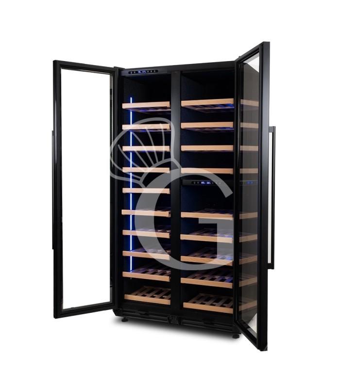 Cantina vino ventilata tripla temperatura 800 LT 19 ripiani 163 bottiglie +5°C/+22°C