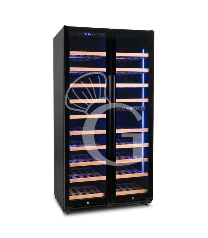 Cantina vino ventilata tripla temperatura 800 LT 19 ripiani 163 bottiglie +5°C/+22°C