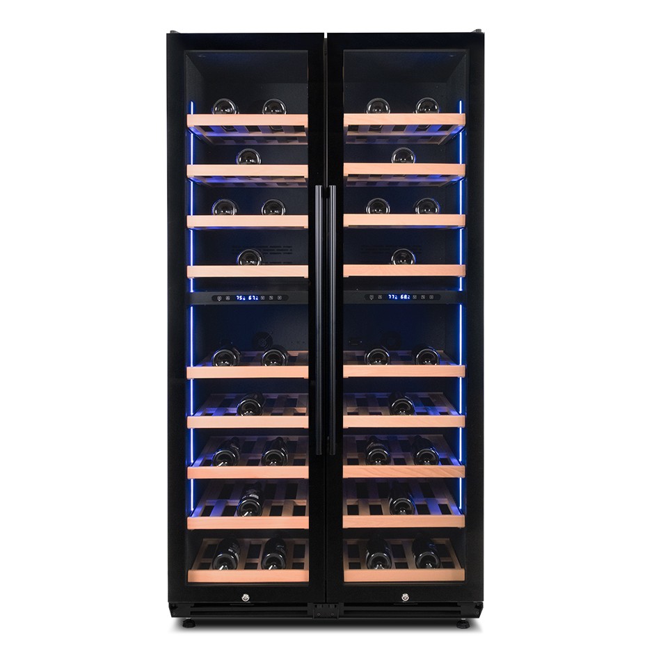 Cantina vino ventilata quadrupla temperatura 800 LT 18 ripiani 154 bottiglie +5°C/+22°C