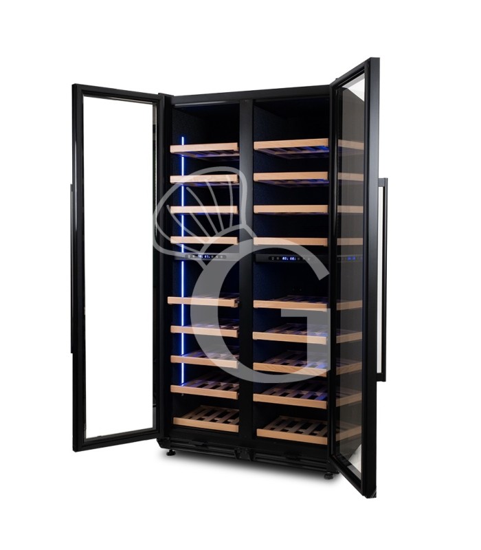Cantina vino ventilata quadrupla temperatura 800 LT 18 ripiani 154 bottiglie +5°C/+22°C