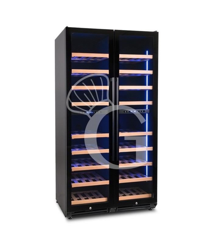 Cantina vino ventilata quadrupla temperatura 800 LT 18 ripiani 154 bottiglie +5°C/+22°C
