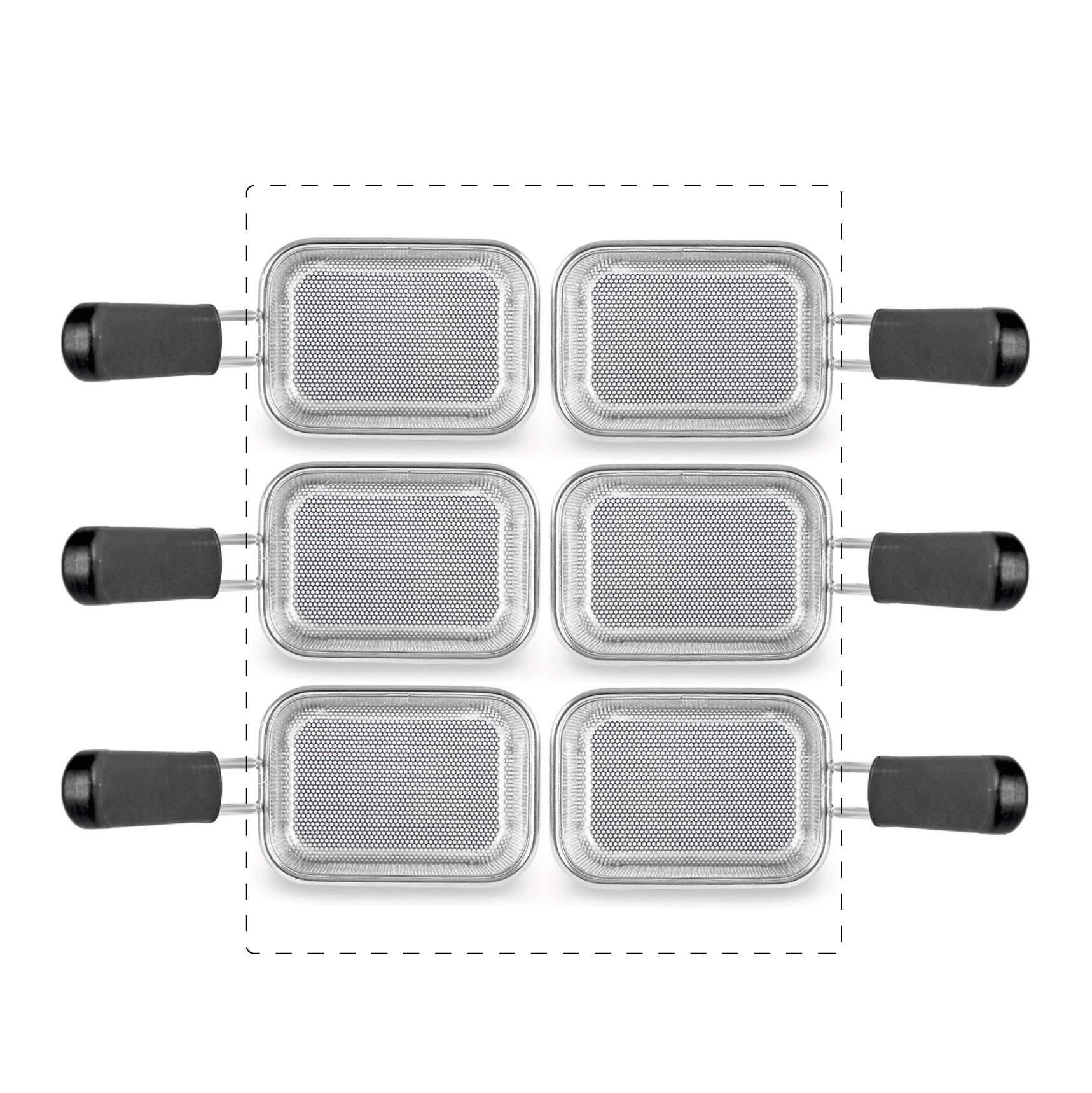 Set 6 Cestelli GN 1/8 in acciaio inox per cuocipasta professionali