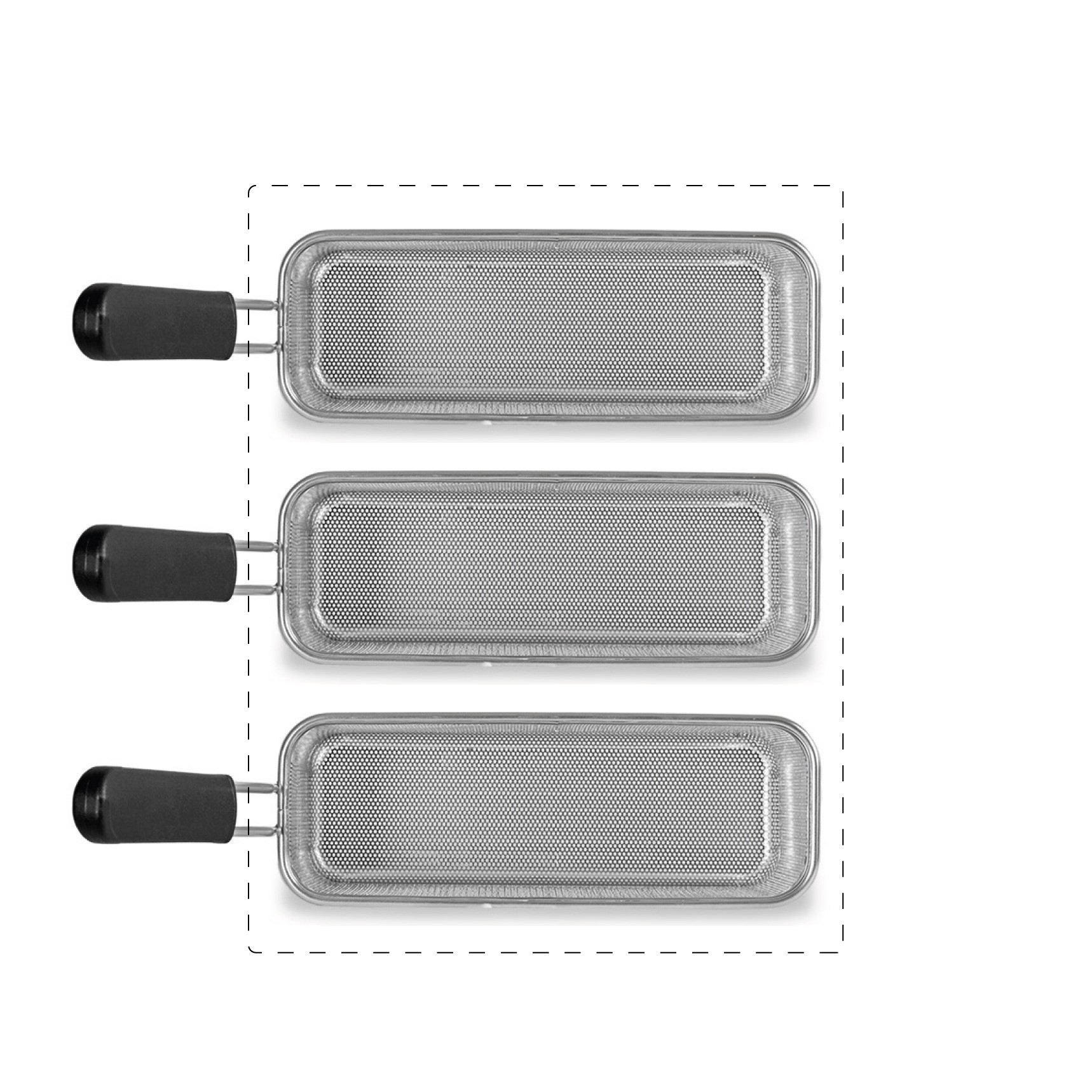 Set di cestelli cuocipasta - 3x GN2/8 - H 160mm - acciaio inox | compatibile con SCP1V70G, SCP2V70G, SCP2V70E, SCP1V70E