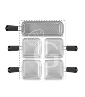 Set di cestelli cuocipasta - 4x GN1/4 + 1x GN2/8 H 160mm - acciaio inox | compatibile con SCP1V70G, SCP2V70G, SCP2V70E, SCP1V70E