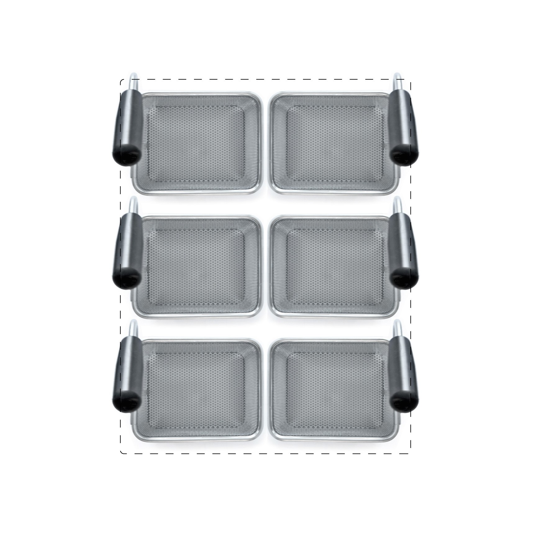 Set di cestelli cuocipasta - 6x L 135 x P 110 x H 170mm - acciaio inox | compatibile con SCP1V70G, SCP2V70G, SCP2V70E, SCP1V70E