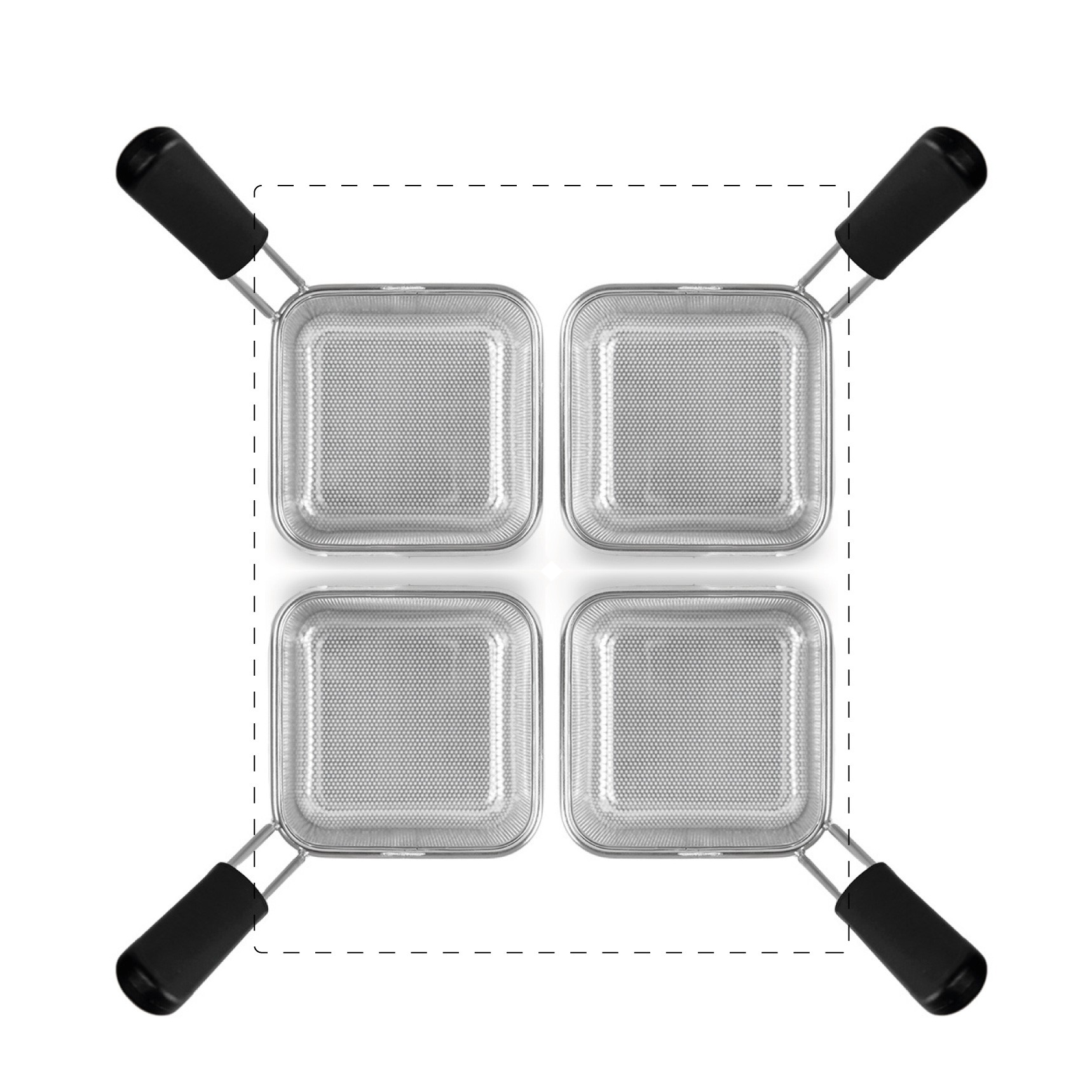 Set di cestelli cuocipasta - 4x GN1/6 - H 200mm - acciaio inox | compatibile con SCP1V70G, SCP2V70G, SCP2V70E, SCP1V70E