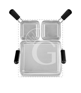 Set di cestelli cuocipasta - 1x GN1/2 + 2x GN1/6 H 200mm - acciaio inox | compatibile con SCP1V70G, SCP2V70G, SCP2V70E, SCP1V70E