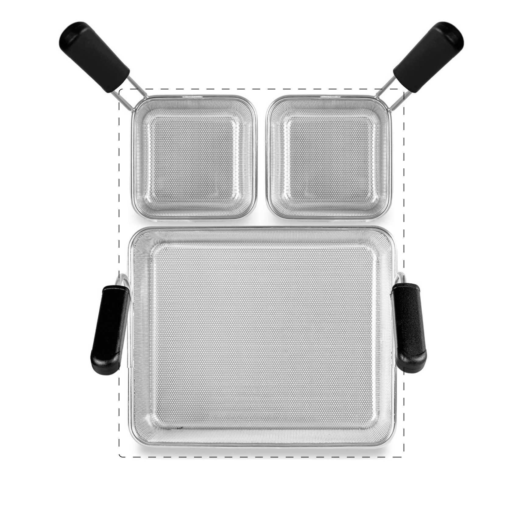 Set di cestelli cuocipasta - 1x GN1/2 + 2x GN1/6 H 200mm - acciaio inox | compatibile con SCP1V70G, SCP2V70G, SCP2V70E, SCP1V70E