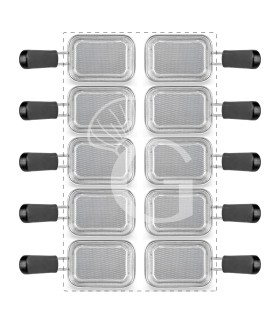 Set di cestelli cuocipasta - 10x GN1/8 - H 160mm - acciaio inox | compatibile con SCP1V90G, SCP2V90G, SCP2V90E, SCP1V90E