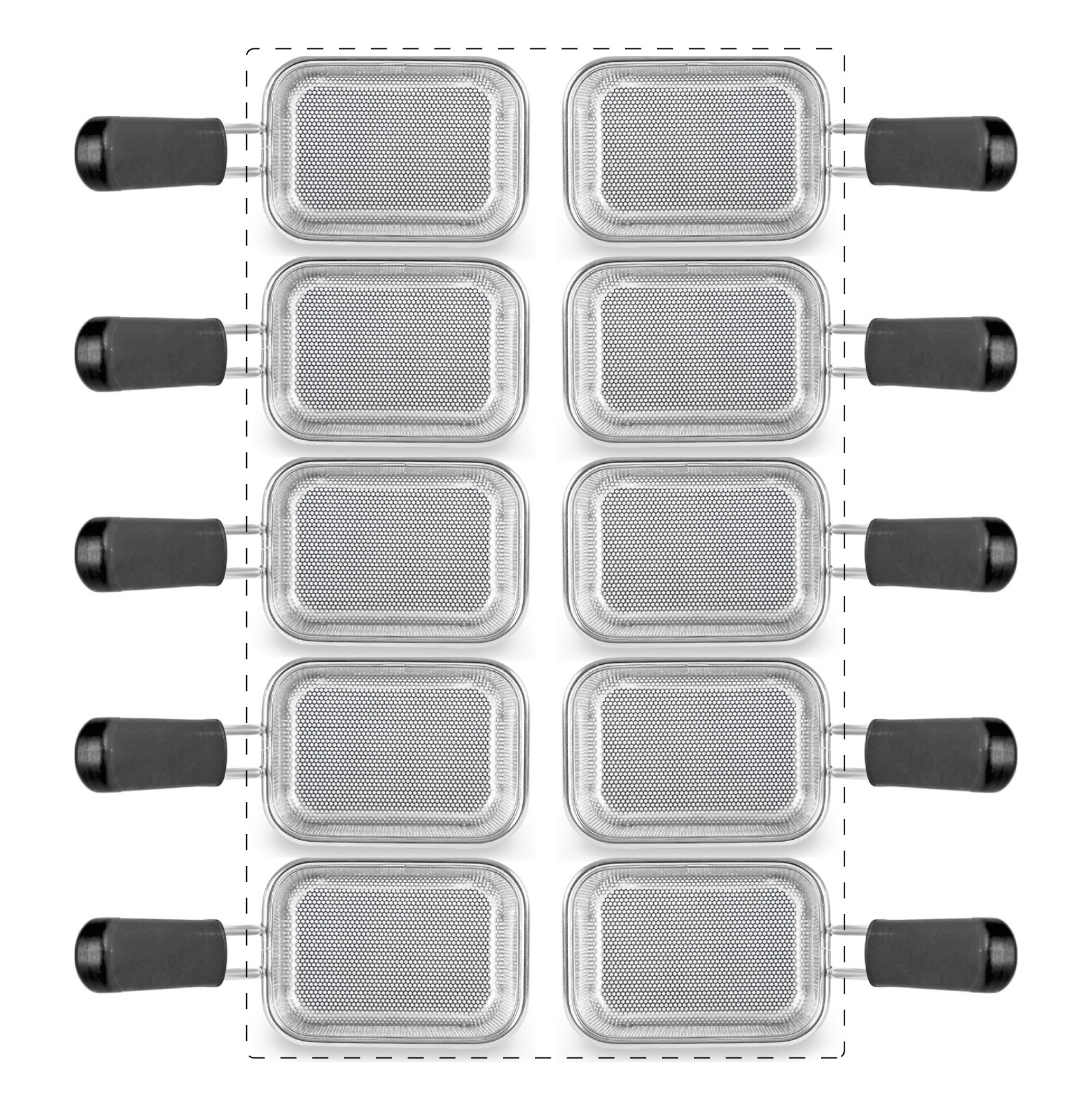 Set di cestelli cuocipasta - 10x GN1/8 - H 160mm - acciaio inox | compatibile con SCP1V90G, SCP2V90G, SCP2V90E, SCP1V90E