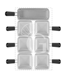 Set di cestelli cuocipasta - 6x GN1/4 + 1x GN2/8 H 160mm - acciaio inox | compatibile con SCP1V90G, SCP2V90G, SCP2V90E, SCP1V90E