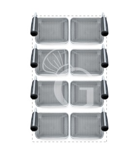 Set di cestelli cuocipasta - 8x L 135 x P 110 x H 170mm - acciaio inox | compatibile con SCP1V90G, SCP2V90G, SCP2V90E, SCP1V90E