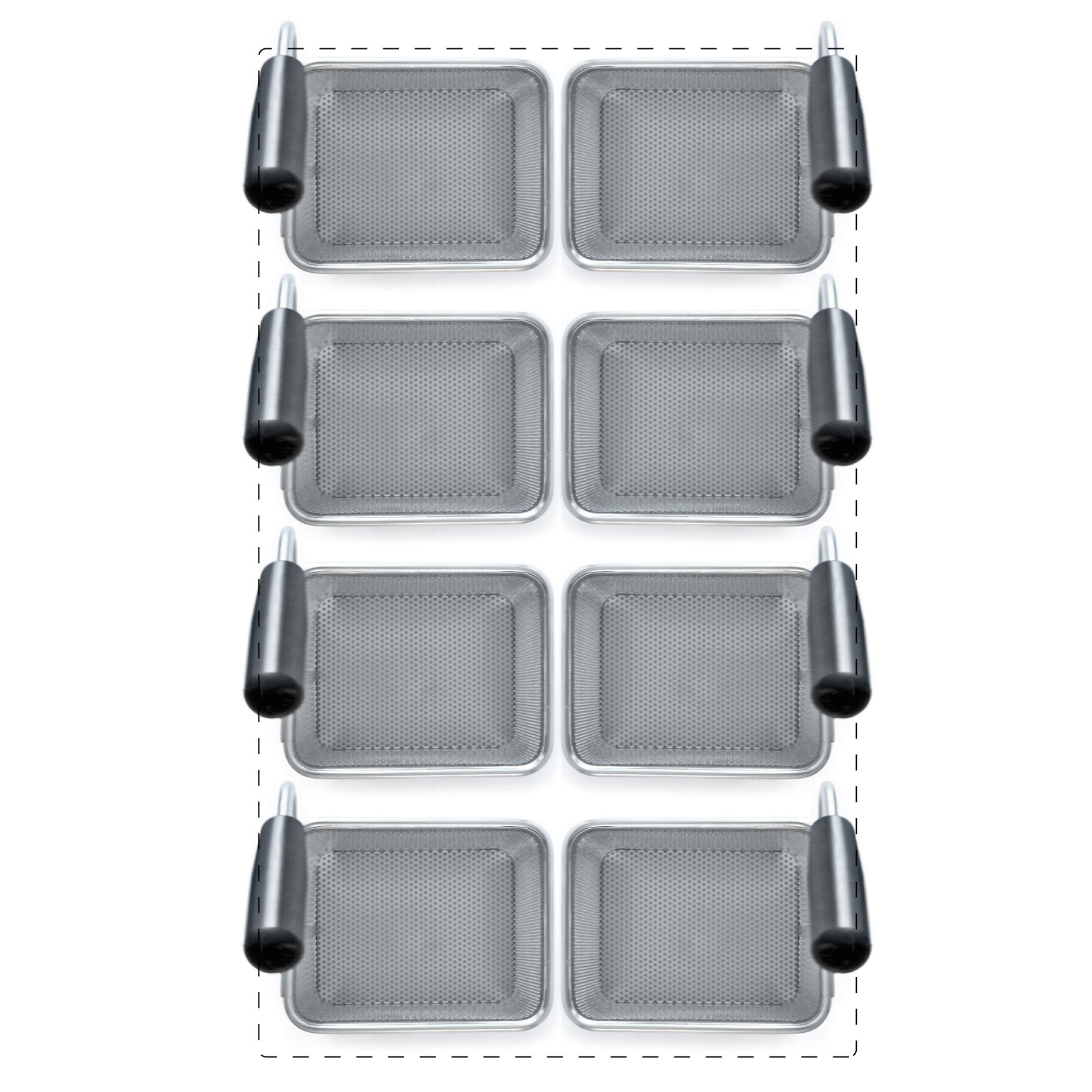 Set di cestelli cuocipasta - 8x L 135 x P 110 x H 170mm - acciaio inox | compatibile con SCP1V90G, SCP2V90G, SCP2V90E, SCP1V90E