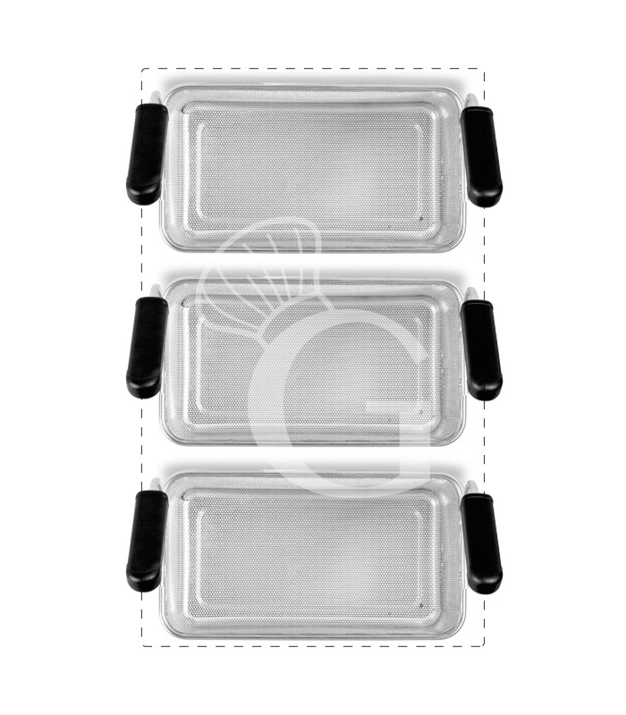 Set 3 Cestelli GN1/3 in acciaio inox per cuocipasta professionali