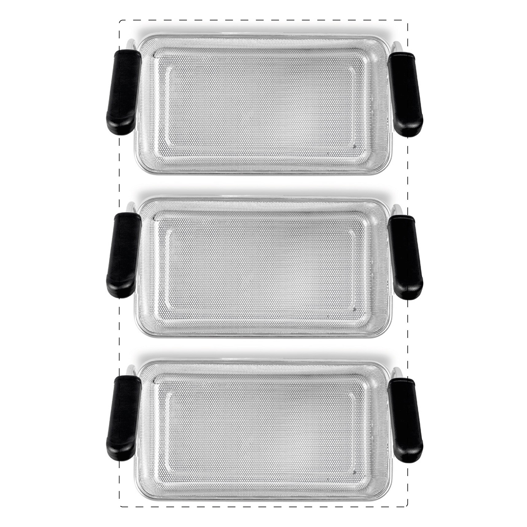 Set 3 Cestelli GN1/3 in acciaio inox per cuocipasta professionali