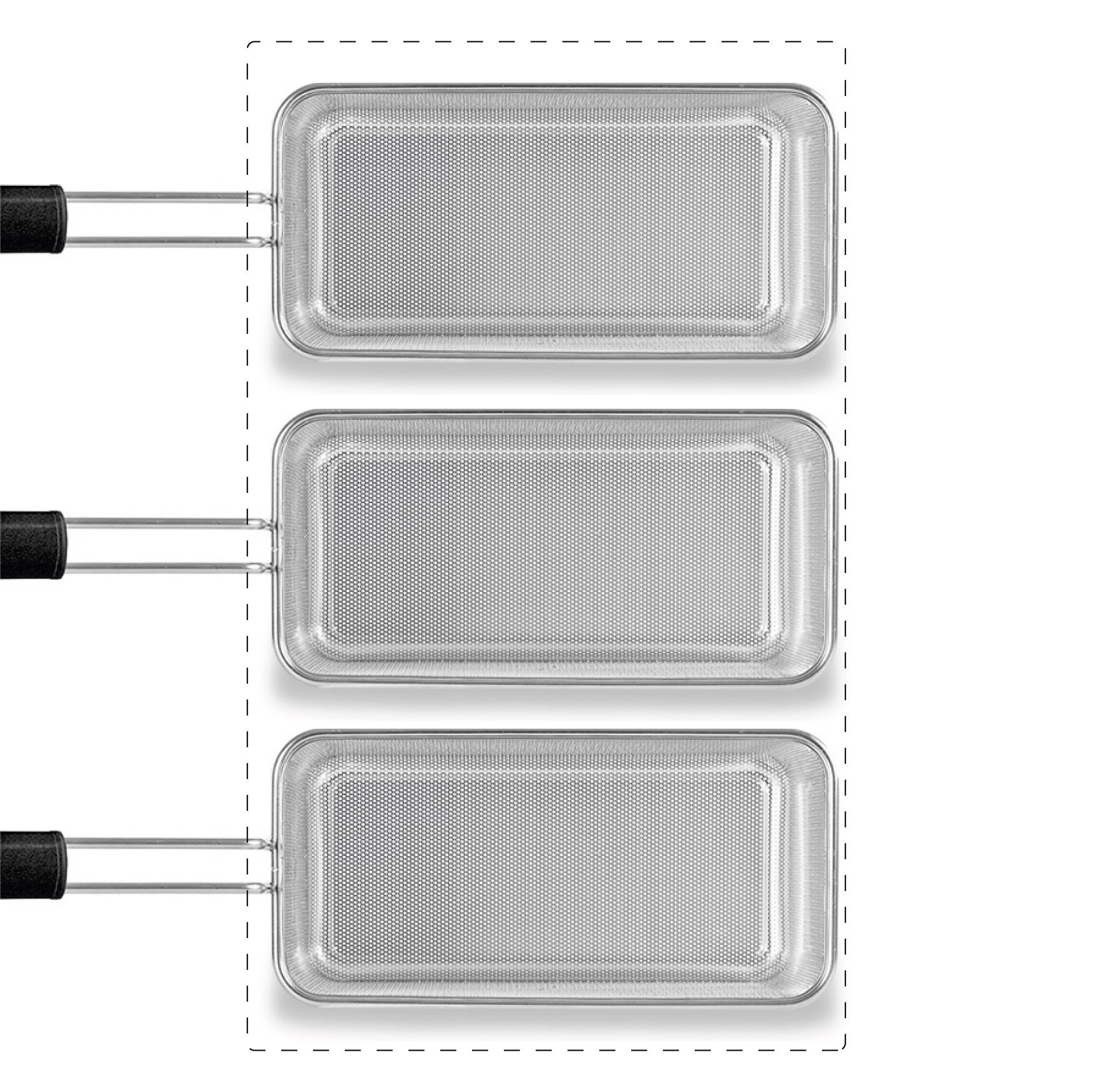 Set di cestelli cuocipasta - 3x GN1/3 - H 200mm - acciaio inox | compatibile con SCP1V90G, SCP2V90G, SCP2V90E, SCP1V90E