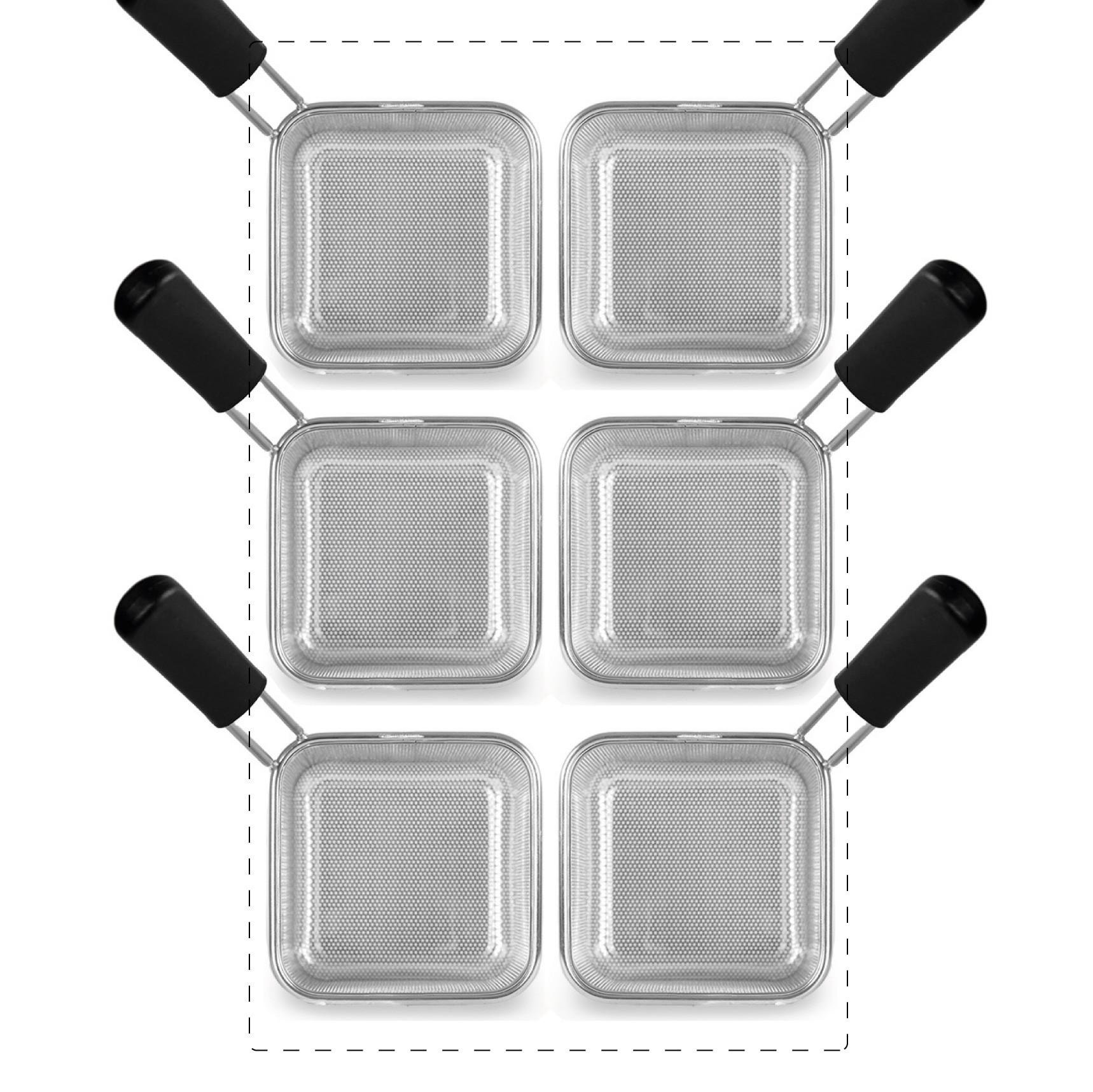 Set di cestelli cuocipasta - 6x GN1/8 - H 200mm - acciaio inox | compatibile con SCP1V90G, SCP2V90G, SCP2V90E, SCP1V90E