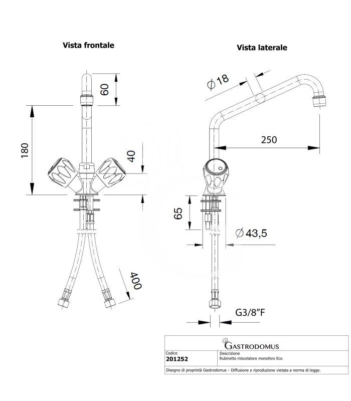 Rubinetto miscelatore monoforo Eco