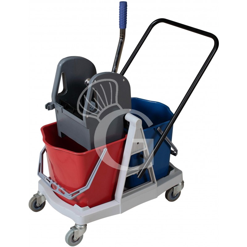 Carrello strizzatore nylon su ruote piroettanti doppio secchio 17 LT + 17 LT L 710 mm x P 430 mm x H 930 mm Carrello strizzatore nylon su ruote piroettanti doppio secchio 17 LT + 17 LT L 710 mm x P 430 mm x H 930 mm