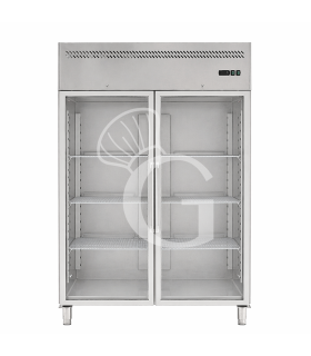 Armadio refrigerato ventilato monoblocco con porte vetro - temp. +0°C/+8°C - capacità 1300 LT