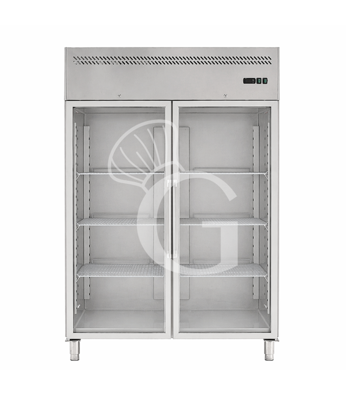 Armadio refrigerato ventilato monoblocco con porte vetro - temp. +0°C/+8°C - capacità 1300 LT