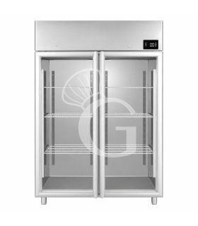 Armadio Refrigerato Ventilato, 2 porte vetro -2°C/+10 °C 1400 LT