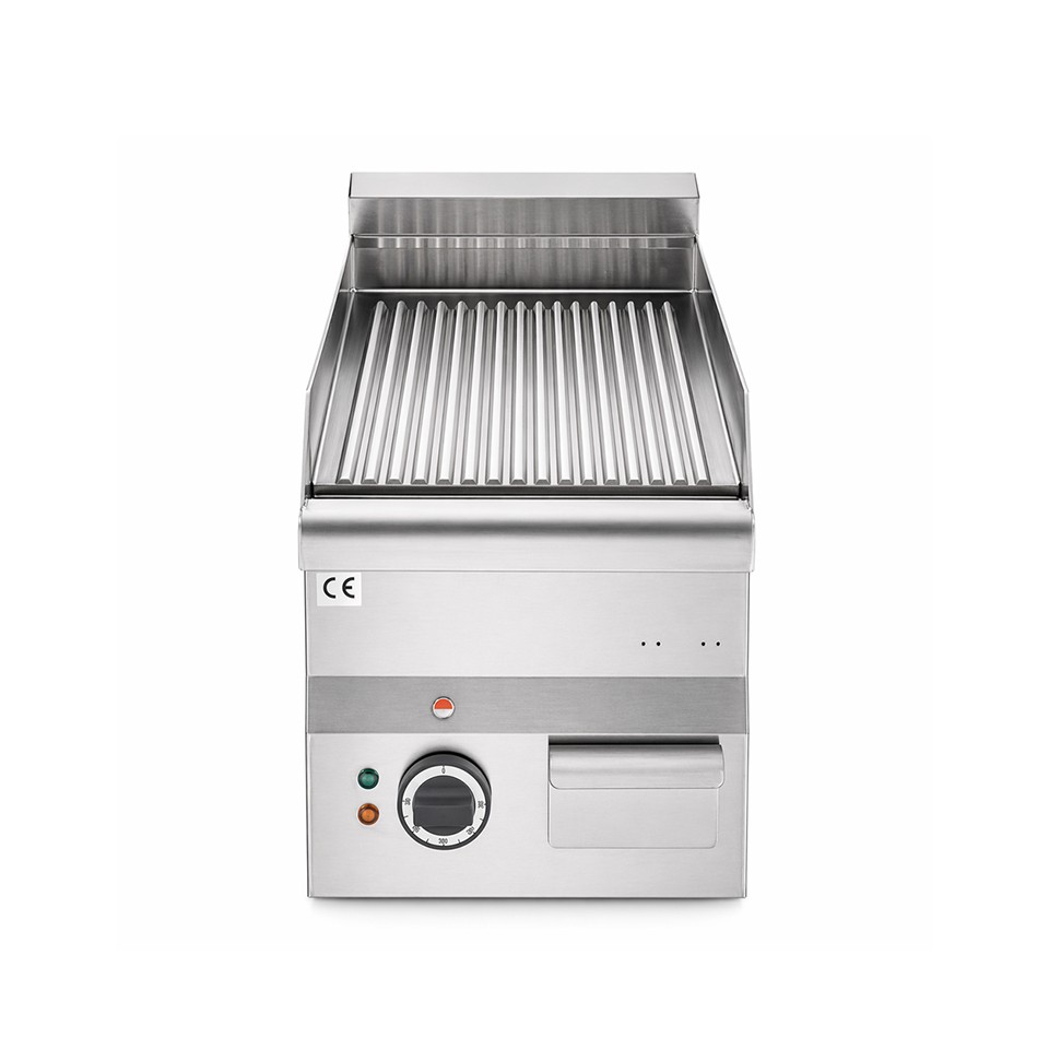 Fry Top elettrico da banco piastra rigata singola 3000 W Monofase P 600 mm