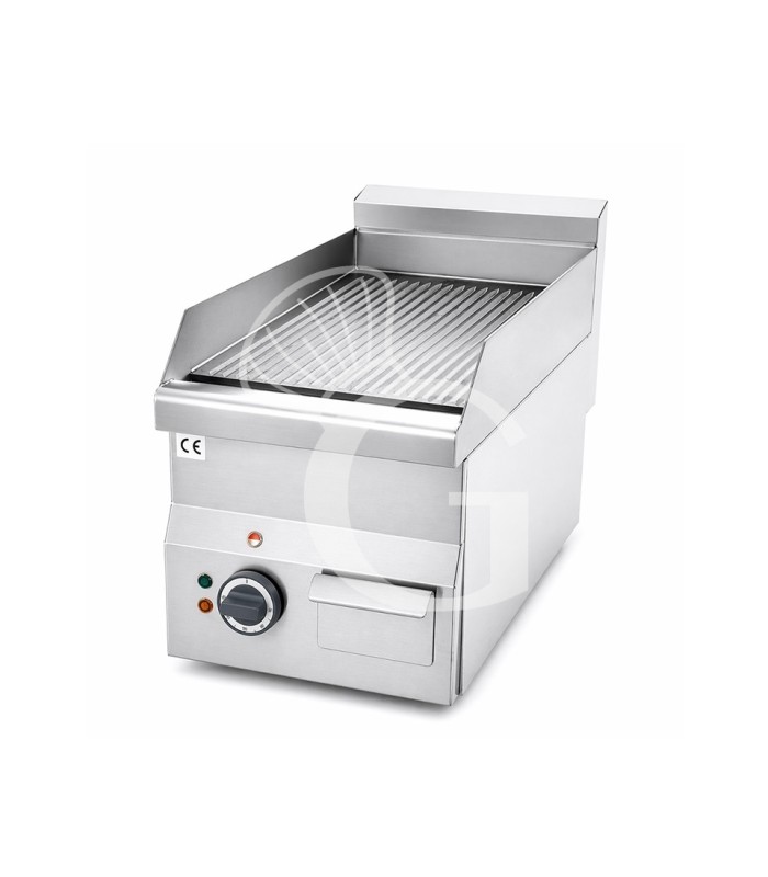 Fry Top elettrico da banco piastra rigata singola 3000 W Monofase P 600 mm