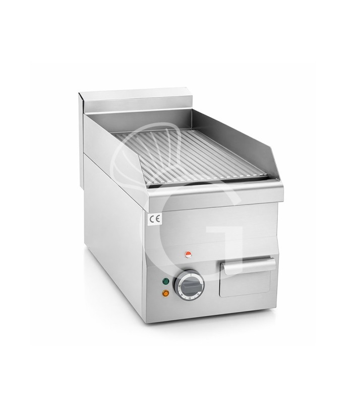 Fry Top elettrico da banco piastra rigata singola 3000 W Monofase P 600 mm