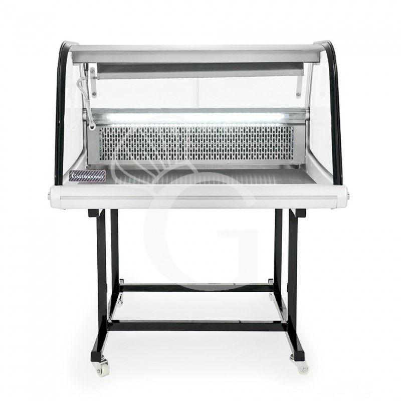 Espositore refrigerato ventilato esterno nero e inox 175 LT luce interna LED