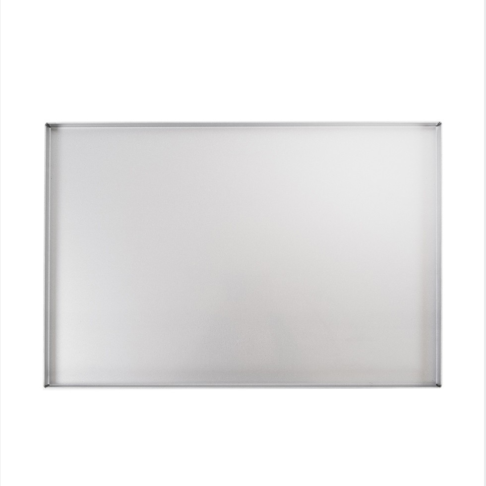 Teglia Rettangolare in lamiera alluminata L 598 x P 398 x H 20 mm, ideale per cottura, lievitazione, surgelazione