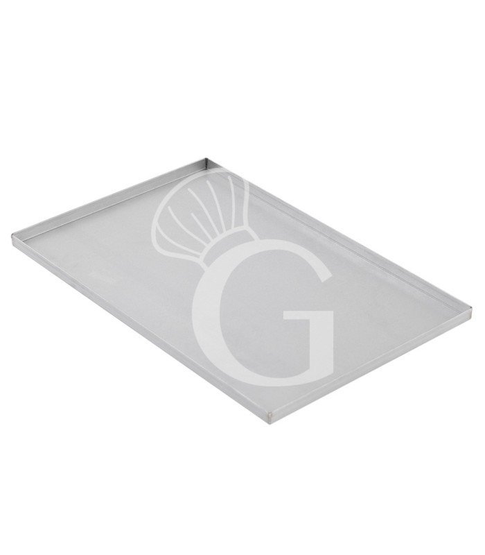 Teglia Rettangolare in lamiera alluminata L 598 x P 398 x H 20 mm, ideale per cottura, lievitazione, surgelazione