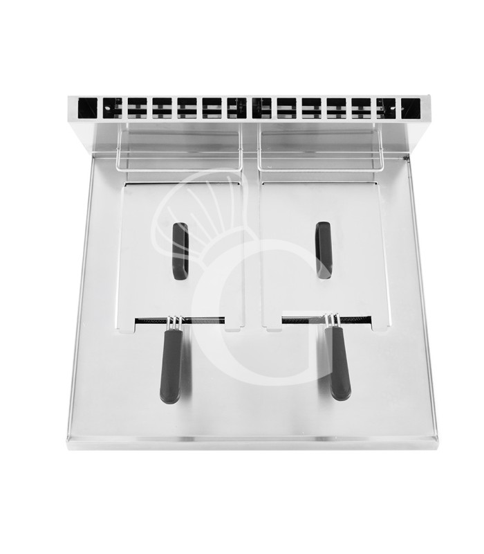 Friggitrice Professionale da banco a gas 2 vasca 8+8 LT, 12,6 kw
