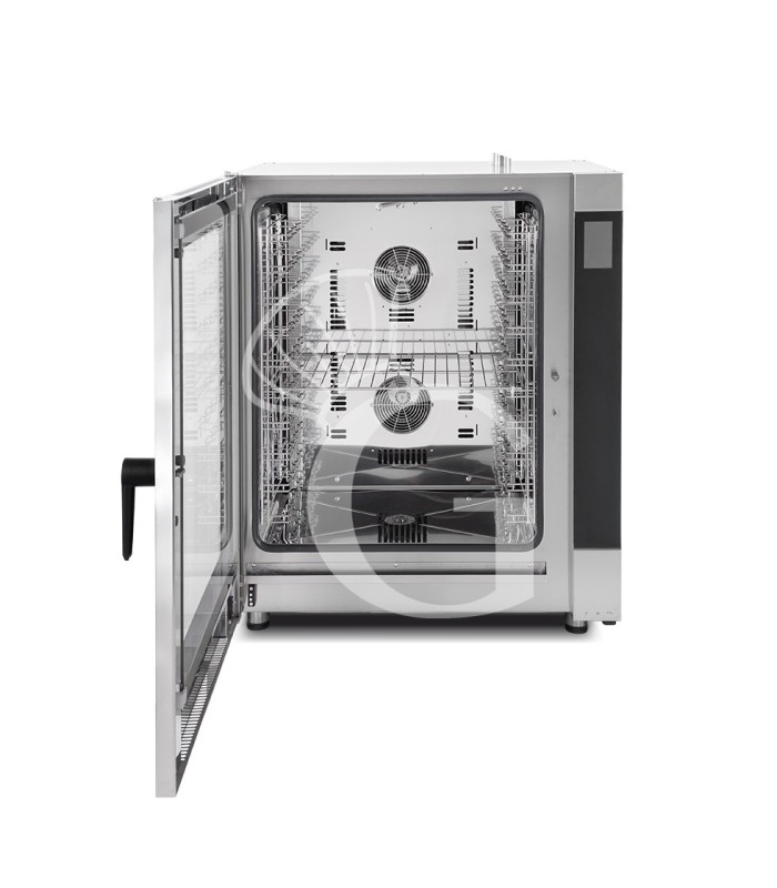 Forno elettrico convezione-vapore-misto touch screen,umidificatore,per 10 teglie GN1/1 o 600x400 mm con lavaggio automatico