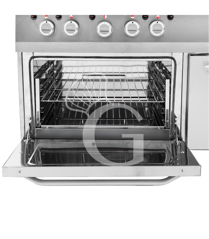 Cucina professionale a gas 6 fuochi forno a gas armadio neutro profondità 650 mm