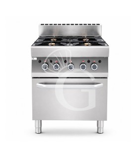 Cucina professionale a gas 4 fuochi forno a gas profondità 650 mm