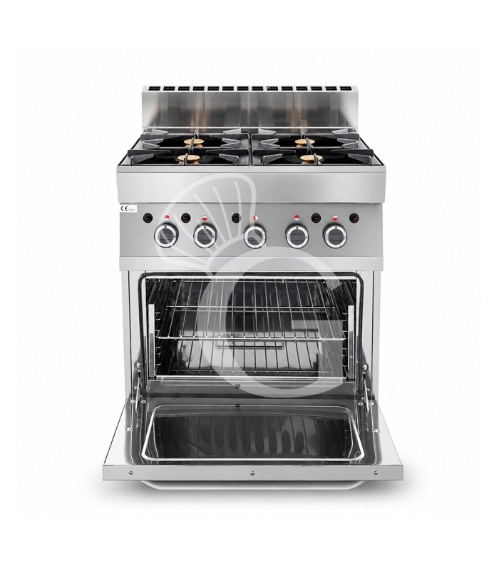 Cucina professionale a gas 4 fuochi forno a gas profondità 650 mm
