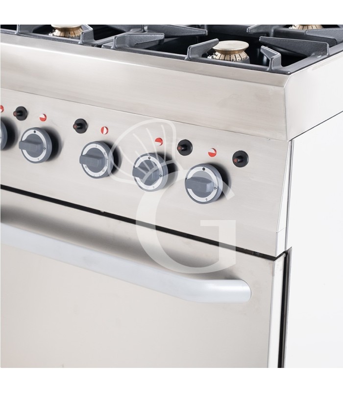 Cucina professionale a gas 4 fuochi forno a gas profondità 650 mm