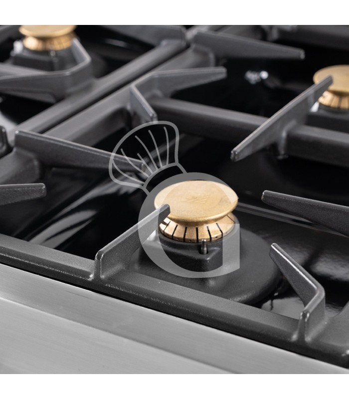 Cucina professionale a gas 4 fuochi forno a gas profondità 650 mm